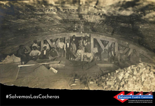 01 Trabajadores excavando la estación de Gran Vía, noviembre de 1917