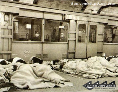 03 Durmiendo en Cuatro Caminos; la compañia de Metro fue solidaria con la población