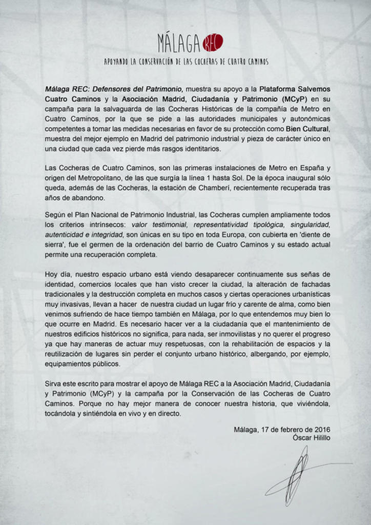 20 Carta apoyo de Malaga REC