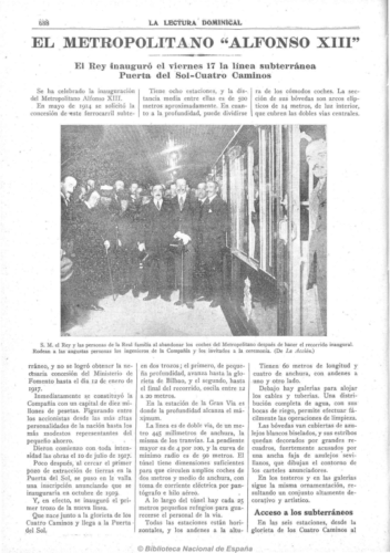 Inauguración METRO. Lectura Dominical. 1919.1
